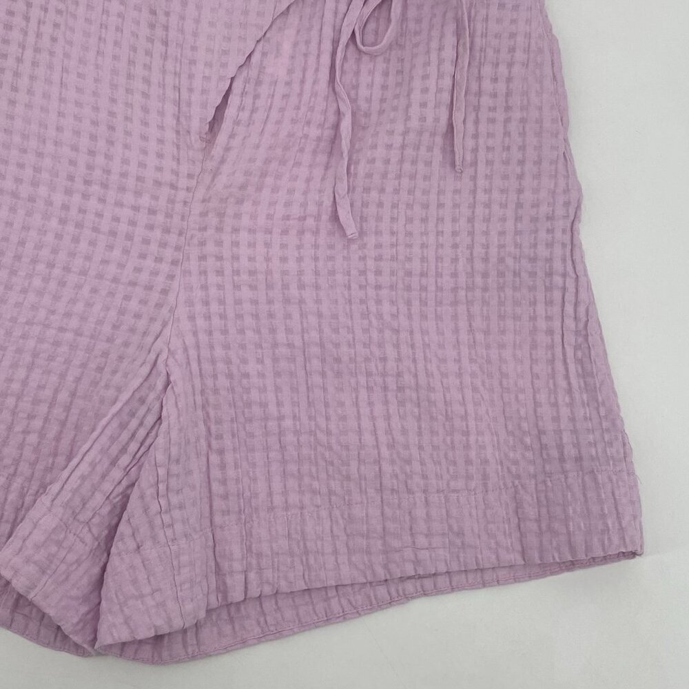 Free-est Size M Check Wrap Around Shorts Pink/Rose Free People High Rise - Picture 10 of 16